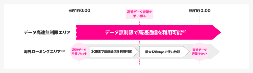 毎月1日0時に2GB付与されるので安心