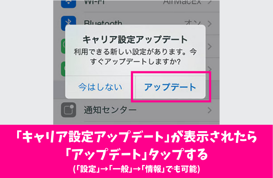 キャリア設定をアップデートする