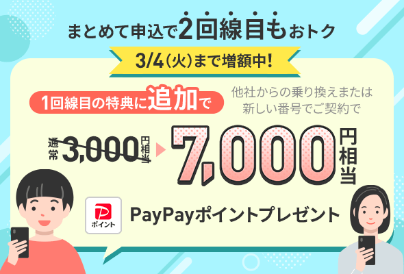 2回線まとめて申し込みでPayPayポイントプレゼントキャンペーン