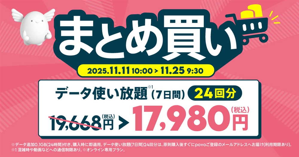 データ使い放題(7日間)24回分
