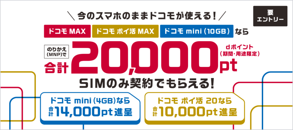 SIMのみ契約で最大20,000ポイントもらえる