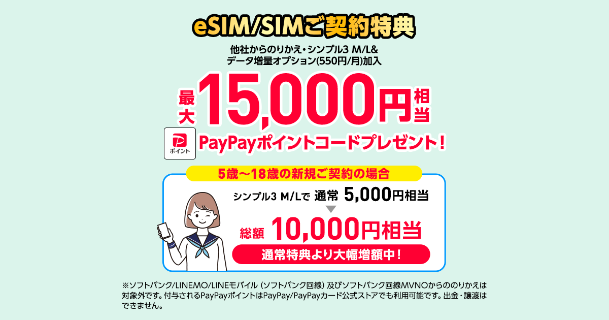 ワイモバ SIM契約キャンペーン5
