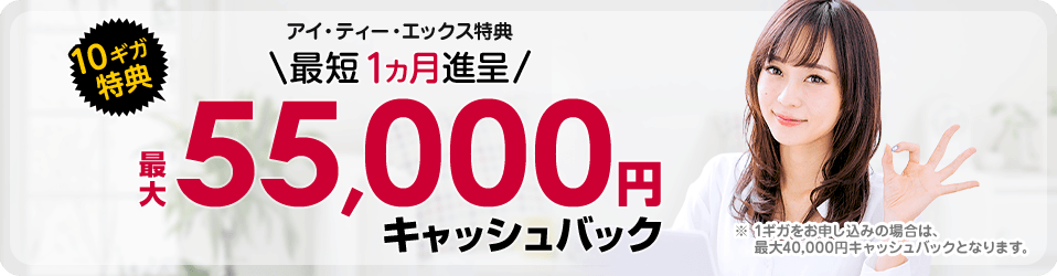 ドコモ光×アイ･ティー･エックスのキャッシュバックキャンペーン