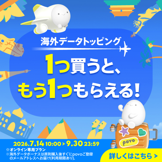 海外データ 1つ買うと、もう1つもらえる!